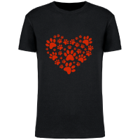 Heren T-shirt hart van pootjes - Dieren