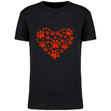 Heren T-shirt hart van pootjes - Dieren